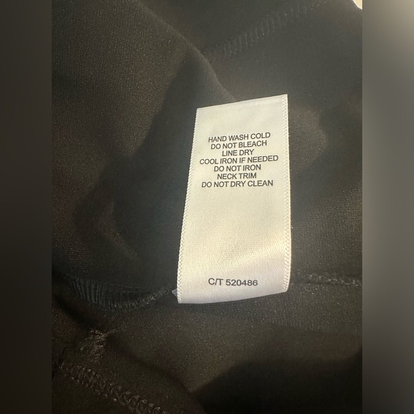 New TAYLOR Black Ponte Knit Sheath Dress Faux Leather Trim Lace Insets Shift - Picture 8 of 9